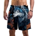 thumbnail image 1 of luoweisi Men's Beach Shorts Quick Dry Swim Trunks with Mesh Lining Wolf S, 1 of 5