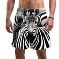 thumbnail image 1 of luoweisi Men's Beach Shorts Quick Dry Swim Trunks with Mesh Lining Zebra S, 1 of 5