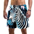 thumbnail image 1 of luoweisi Men's Beach Shorts Quick Dry Swim Trunks with Mesh Lining Zebra S, 1 of 5