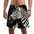 thumbnail image 1 of luoweisi Men's Beach Shorts Quick Dry Swim Trunks with Mesh Lining Zebra S, 1 of 5