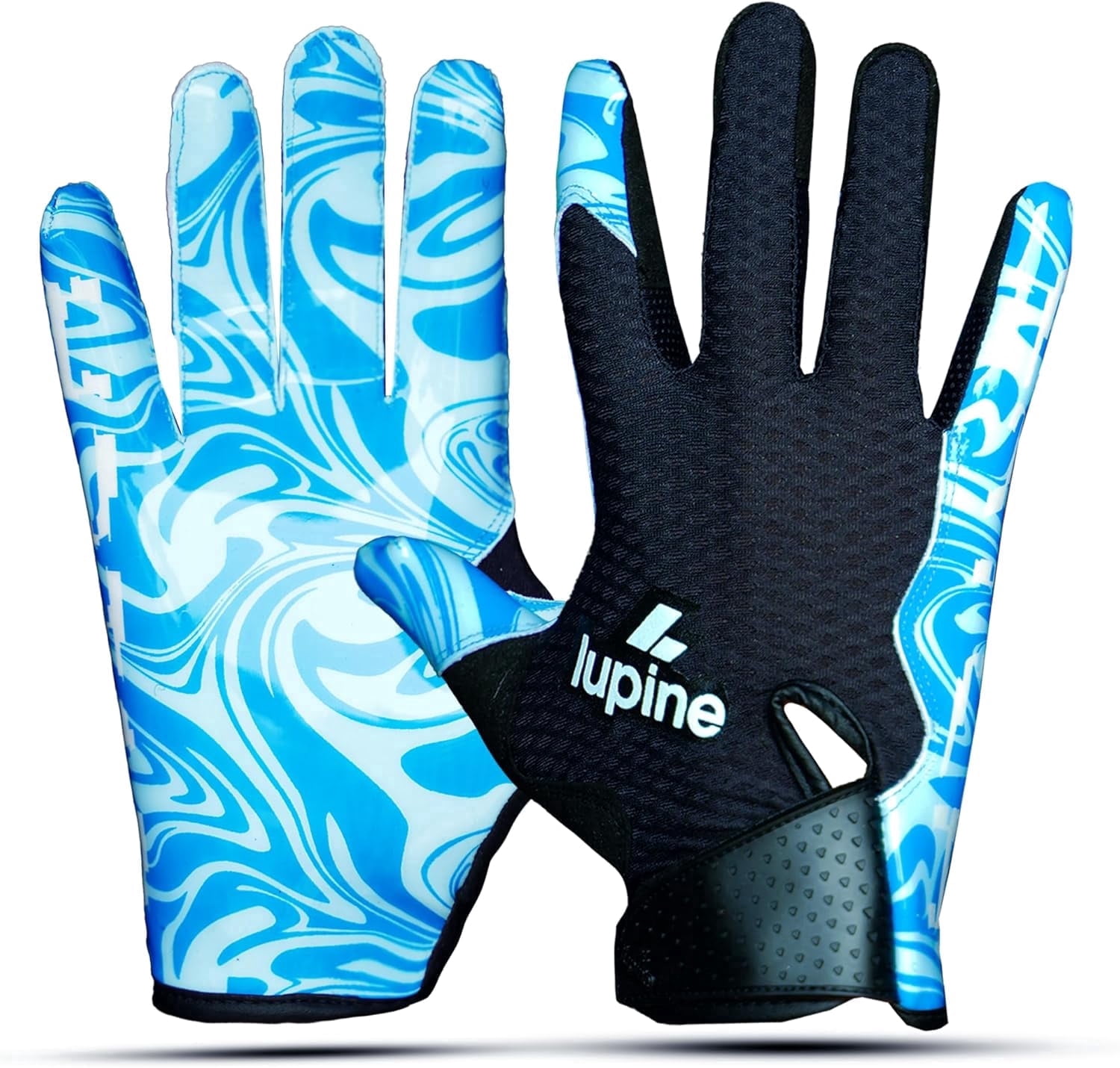 lupine Catch Football Gloves – Receiver Ready, Stretchy Microfiber Palm, Tacky Silicone Grip, Breathable & Washable – Men, Women & Youth