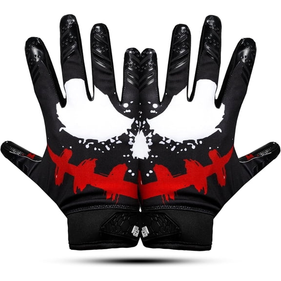 lupine Evil 2.0 Football Gloves – Men’s Elite Trendy Wide Receiver Gear – Extra Sticky Grip Football Gloves for Game Day, Training, High School and College - Adult and Youth Sizes