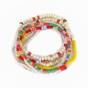 lureme Bohemian 8Pcs Stackable Multicolor Beads Floral Elastic Bracelets Set for Women bl003579