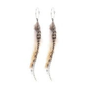 lureme Bohemian Multicolor Pheasant Feathers Dangle Earrings Handmade Natural Feather Earrings er006314-2