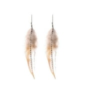 lureme Bohemian Multicolor Pheasant Feathers Dangle Earrings Handmade Natural Feather Earrings er006314-3