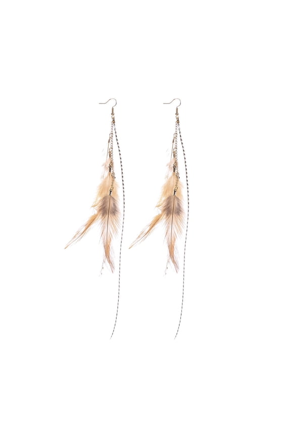 Bohemian Multicolor Pheasant Feathers Dangle Earrings Handmade Natural Feather Earrings (er006314-7)