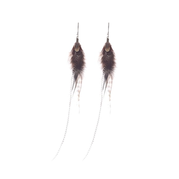 lureme Bohemian Multicolor Pheasant Feathers Dangle Earrings Handmade Natural Feather Earrings (er006314-8)