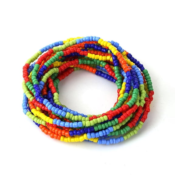 lureme Boho 16Pcs Bright Multicolors Stackable Beads Elastic Bracelets Set for Women (bl003584-2)