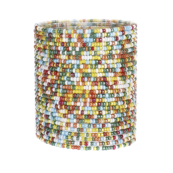 lureme Boho 28Pcs Multicolors Stackable Beads Elastic Bracelets Set for Women (bl003585-2)