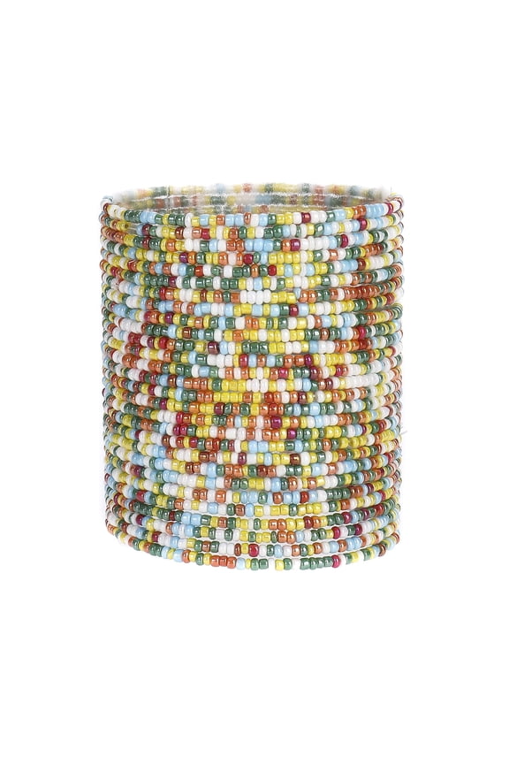 Boho 28Pcs Multicolors Stackable Beads Elastic Bracelets Set for Women (bl003585-2)