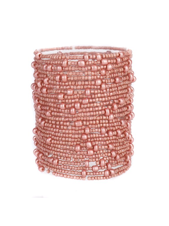 Boho 28Pcs Multicolors Stackable Beads Elastic Bracelets Set for Women (bl003585-4)