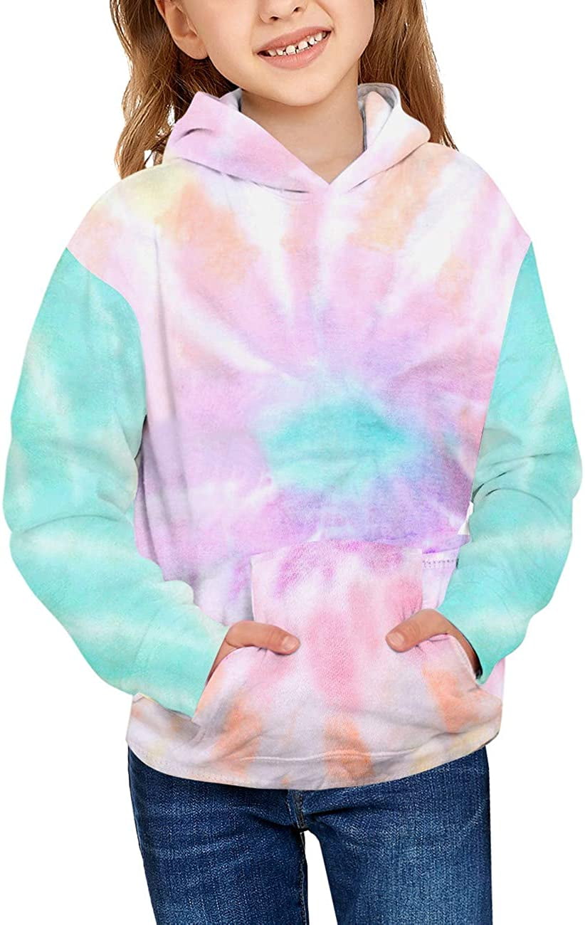 Girls tie die hoodie hotsell