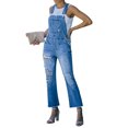 thumbnail image 1 of luvamia Women Denim Bib Overalls Ripped Jeans Adjustable Jumpsuit Rompers, Size S-2XL, 1 of 7