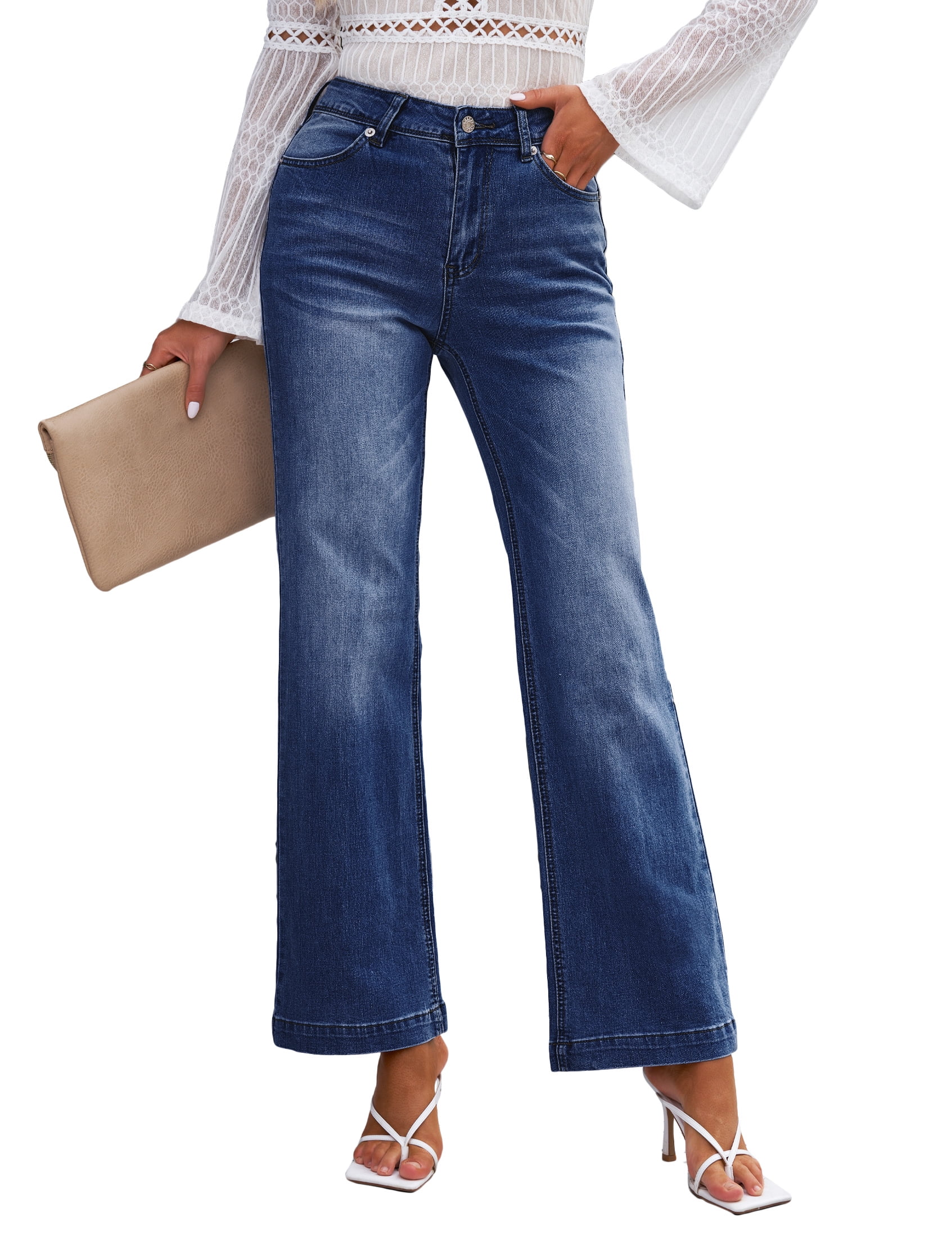 Vintage Women Denim Blue Jeans Trousers High Waisted Loose Wide Leg Pants High Street Elegant Jeans main image 0