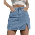 thumbnail image 1 of luvamia Women’s Bodycon Denim Mini Skirt High Waist Casual Stretchy Jean Skirts with Pocket Size 2XL Fit Size 20 Size 22, 1 of 8