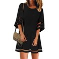 thumbnail image 1 of luvamia Women's Casual Loose A-Line Summer Dresses Crewneck Tunic Dress Size M Black, 1 of 9