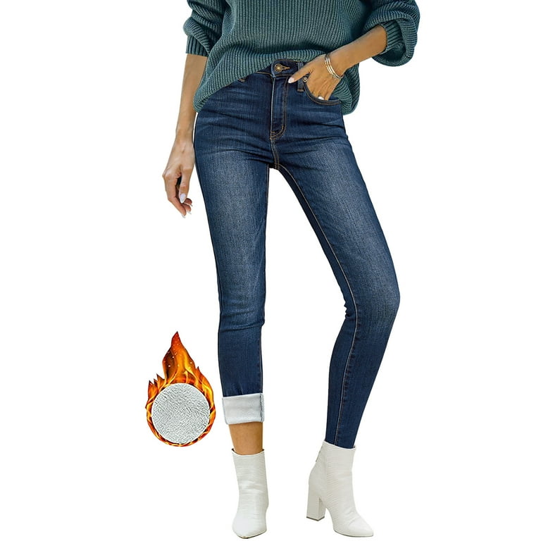 Jeggings Womens Lined Skinny Jeans Listenwind Women's Warm Fleece