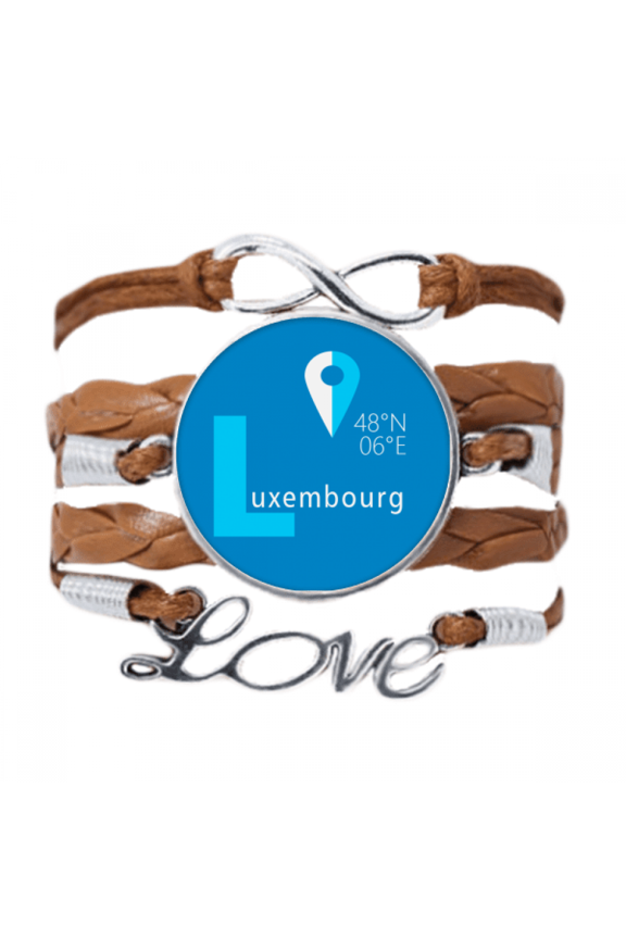luxembourg geography coordinates trave bracelet chain ornament wristband