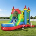 thumbnail image 1 of luxoak Commercial Bounce House, Inflatable Bouncer with Air Blower, Jumping Castle with Slide, Outdoor Indoor Bouncy Castle (252×139×122in), 1 of 8
