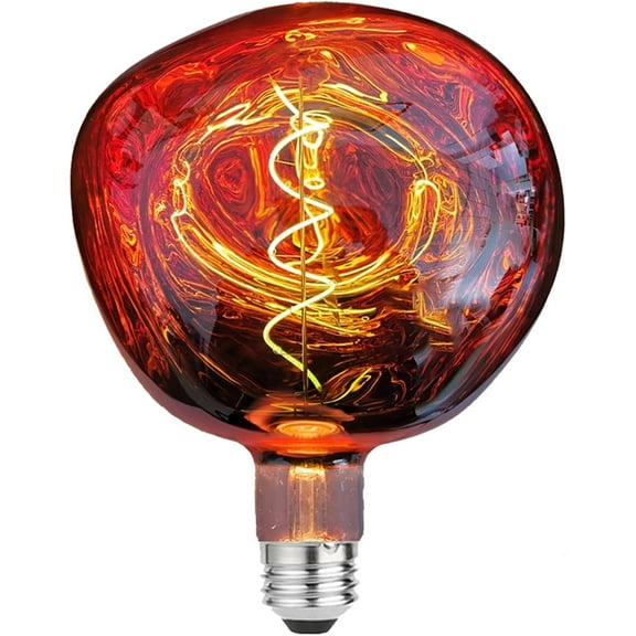 LUXON Oversized Giant LED Light Bulb,6W(60W Equ) Huge Edison Bulbs,Dimmable,G63(G200) Stone Shape Warm White 2700K,Rose Gold Medium E26 Base,1 Pack