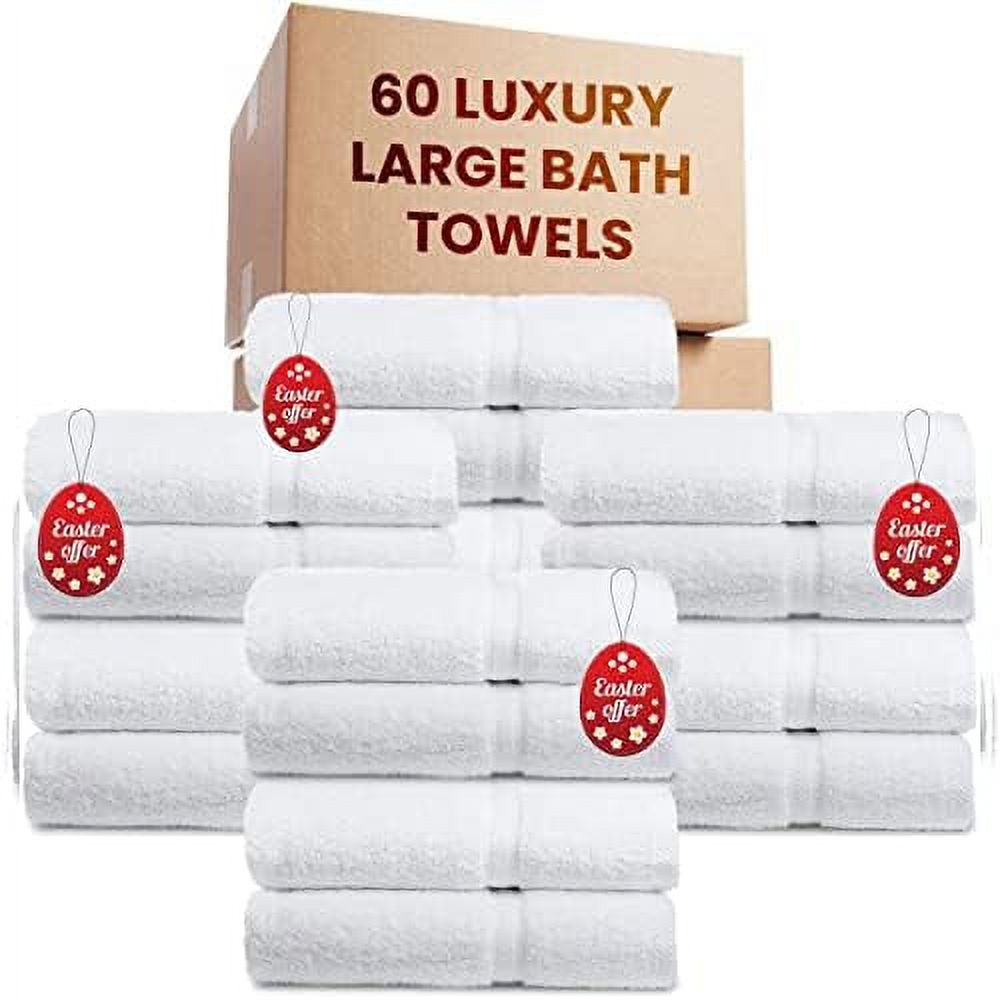 luxury 60 white large bath towels bulk (50x24) save 149 in bulk bath