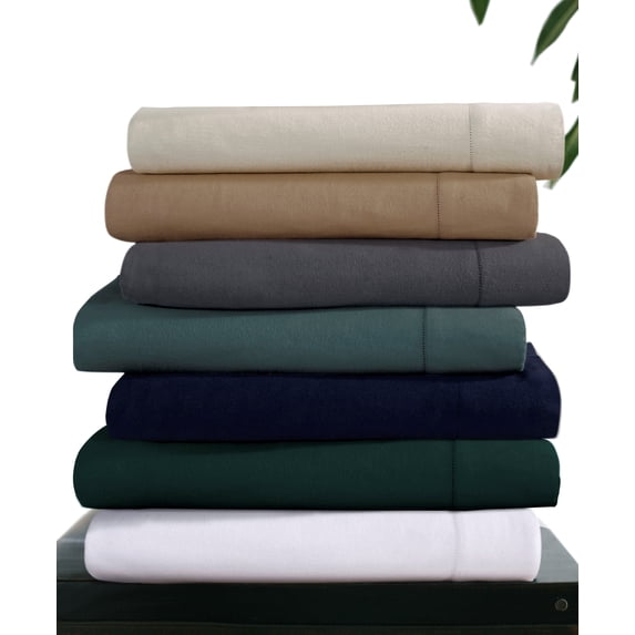 luxury flannel hemstitched solid deep-pocket sheets