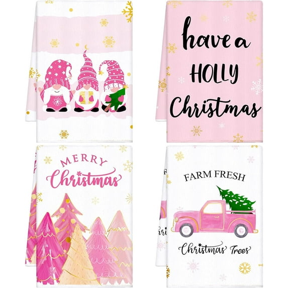 luyaa 4 Pcs Fall Kitchen Towels Pumpkin Gnome Hand Towels 18 x 26 inches Thanksgiving Dish Cloth Autumn Harvest Decorative Absorbent Tea Dishcloth for Bathroom Kitchen Fall Decor