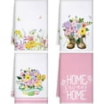 thumbnail image 1 of luyaa 4 Pcs Pink Floral Kitchen Towels Pink and White Flower Hand Dish Towels Butterfly Dishcloths Sets Fast Drying Absorbent Housewarming Gift for Cooking Kitchen Bathroom Decor, 1 of 6