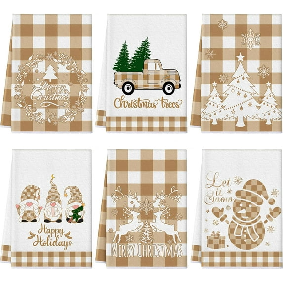 luyaa 6 Pcs Fall Kitchen Towels Blue Pumpkin Tea Dishtowels Absorbent Autumn Bathroom Hand Towels Thanksgiving Fall Decoration for Xmas Kitchen Bathroom Gifts