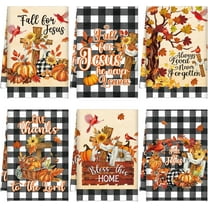 luyaa 6 Pcs Fall Kitchen Towels Set Pumpkin Maple Absorbent Autumn Dish Towels Farmhouse Kitchen Decor for Bathroom Home Thanksgiving