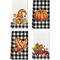 thumbnail image 1 of luyaa Buffalo Plaid Pumpkin Truck Sunflower Gnome Fall Kitchen and Dish Towels, 18 x 26 Inch Harvest Thanksgiving Ultra Absorbent Drying Cloth Tea Towels Set of 4, 1 of 6
