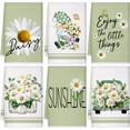 thumbnail image 1 of luyaa Set of 6 Daisy Kitchen Towels Spring Floral Gnome Dishtowels Flower Rustic Tea Towels Absorbent Forest Green Hand Wash Cloth 26"x18" for Farmhouse Kitchen Bathroom Housewarming Gift, 1 of 6
