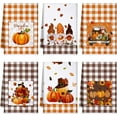 thumbnail image 1 of luyaa Set of 6 Fall Kitchen Towels Pumpkin Autumn Dish Hand Tea Gnomes Towels for Thanksgiving Kitchen Decorative Absorbent Fast Drying Cloth for Bathroom Cooking 18" x 26"(Brown,Vintage), 1 of 6