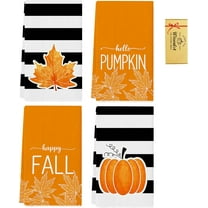 luyaa Thickened Fall Kitchen Towels 4 Pcs,18x26 Inch Autumn Gift Pumpkin Dish Towels, Fall Decorations for Home Kitchen Bathroom,Thanksgiving Fall Hand Towels