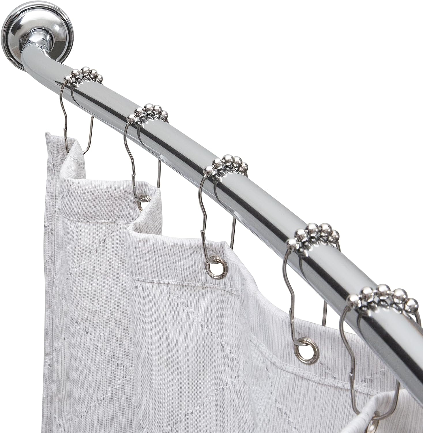 lvtiantian Curved Shower Rod | Adjustable 42"-72" Inch | Bathroom ...