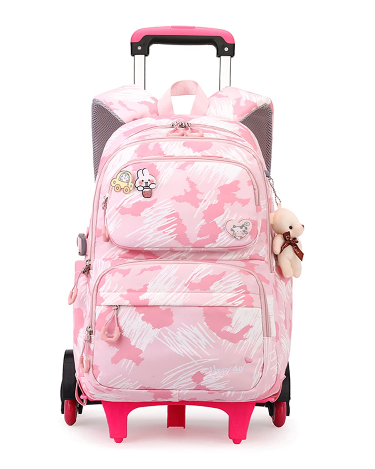 lvyH Kids Rolling Backpack 16 Inches Girls Boys Lightweight