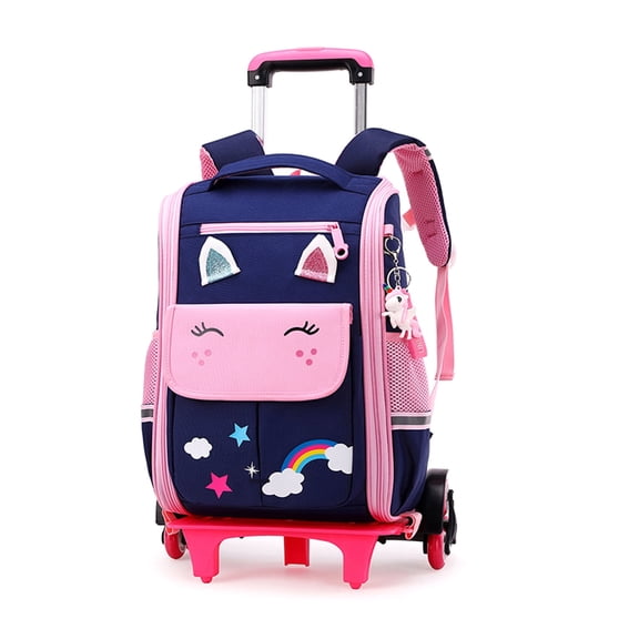 lvyH Rolling Backpack,Trolley Wheeled Backpacks Waterproof Elementary School Bag Travel Outdoor