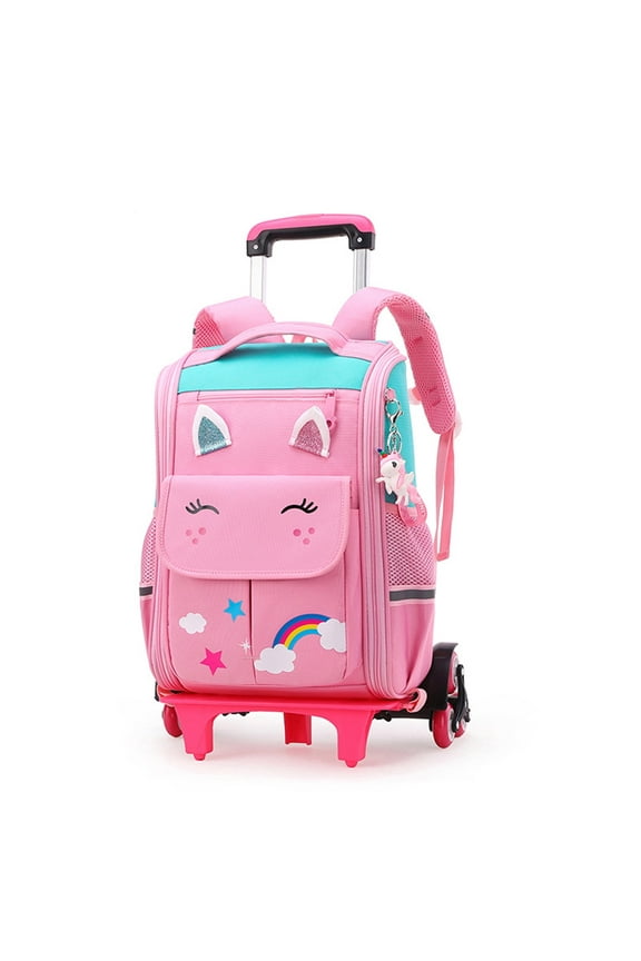 lvyH Rolling Backpack,Trolley Wheeled Backpacks Waterproof Elementary School Bag Travel Outdoor