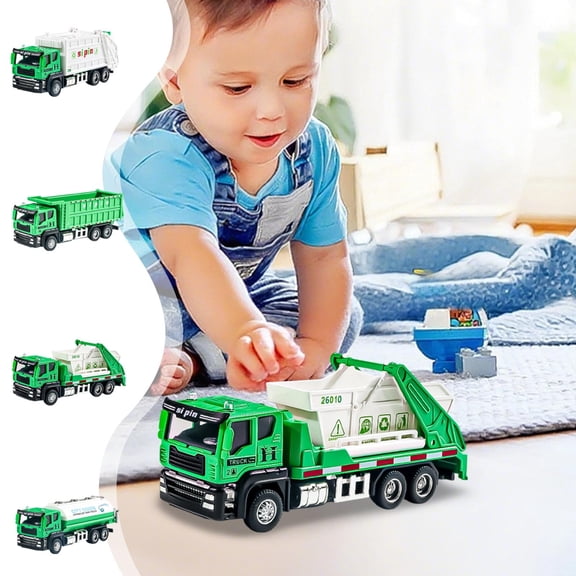 lwlmwt Inertia Alloy Sanitation Truck Toy for Boys, Garbage Dump Recycling Tanker Vehicle Play Toys Gift for Kids Ages 3-6