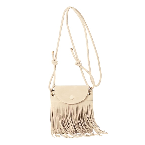 Lwlmwt Women's Boho Fringe Suede Mini Crossbody Bag Western Small Saddle Purse Vintage Tassel Shoulder Bag Hobo Crossbody Bag Cell Phone Pouch Coin Purse Wallet