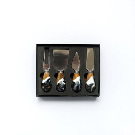 lynn & liana designs Onyx Resin Coated Cheese Knife Set