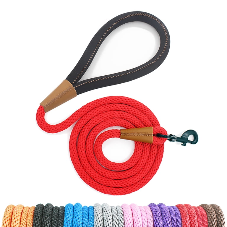 Leather Leash 10 Ft Dog Leash Lynxking Dog Leash Snap Hook Leash 6FT X 3/8  Inches Strong Braided Dog Rope For Small Medium Large Dogs