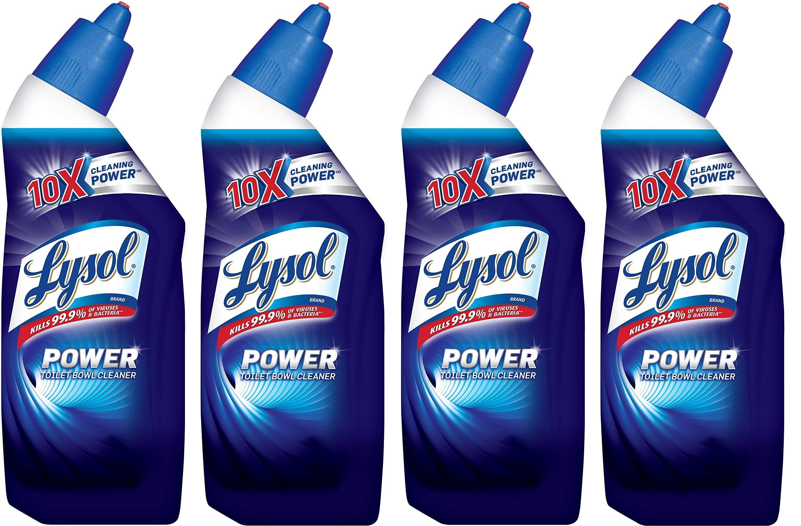 lysol power toilet bowl cleaner, 10x cleaning power 8 oz (pack of 4)