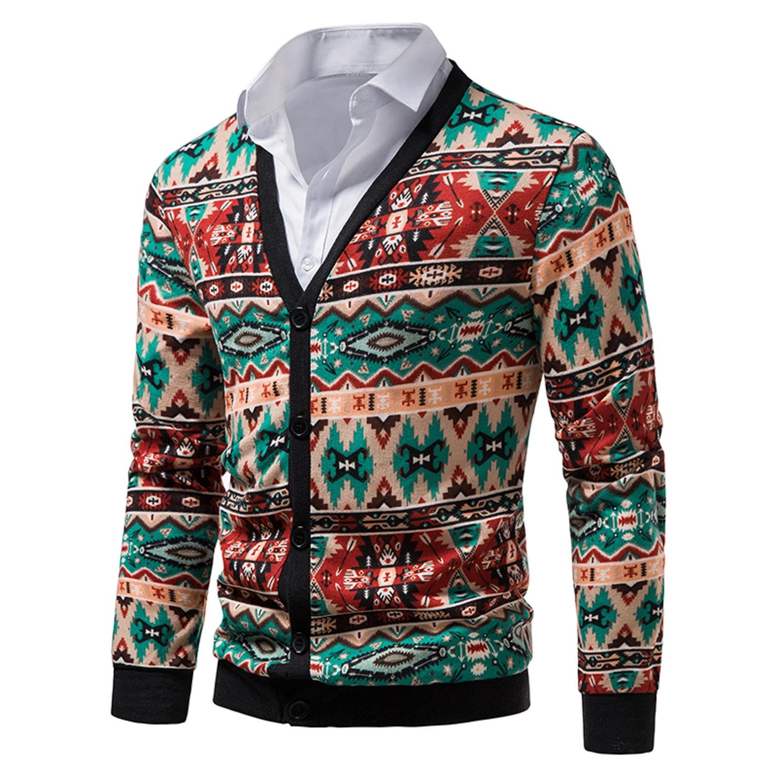 Cowl neck single best sale breasted horn button cardigan
