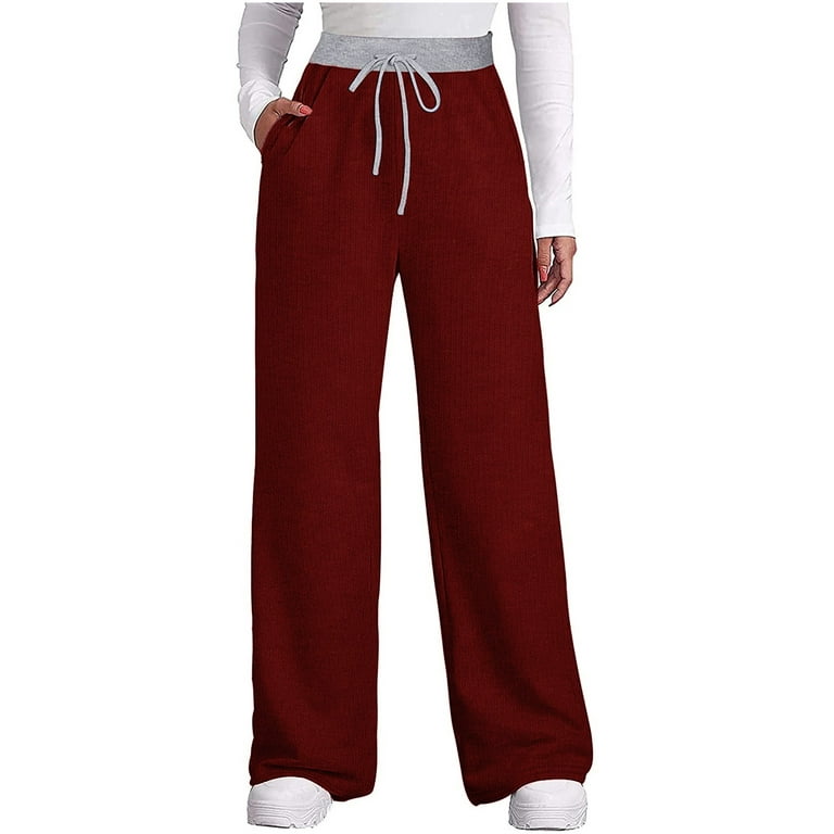 lystmrge Womens plus Size Casual Pants Suits for Wedding Women Casual  Drawstring Elastic Waist Wide Legs Pants Sweatpants