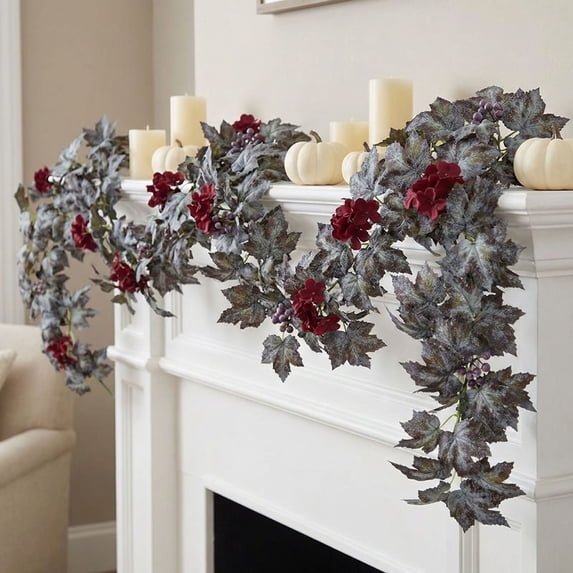 lzexuh Halloween Artificial Plastic Vine with Lights, 5.9 ft Faux Foliage Garland