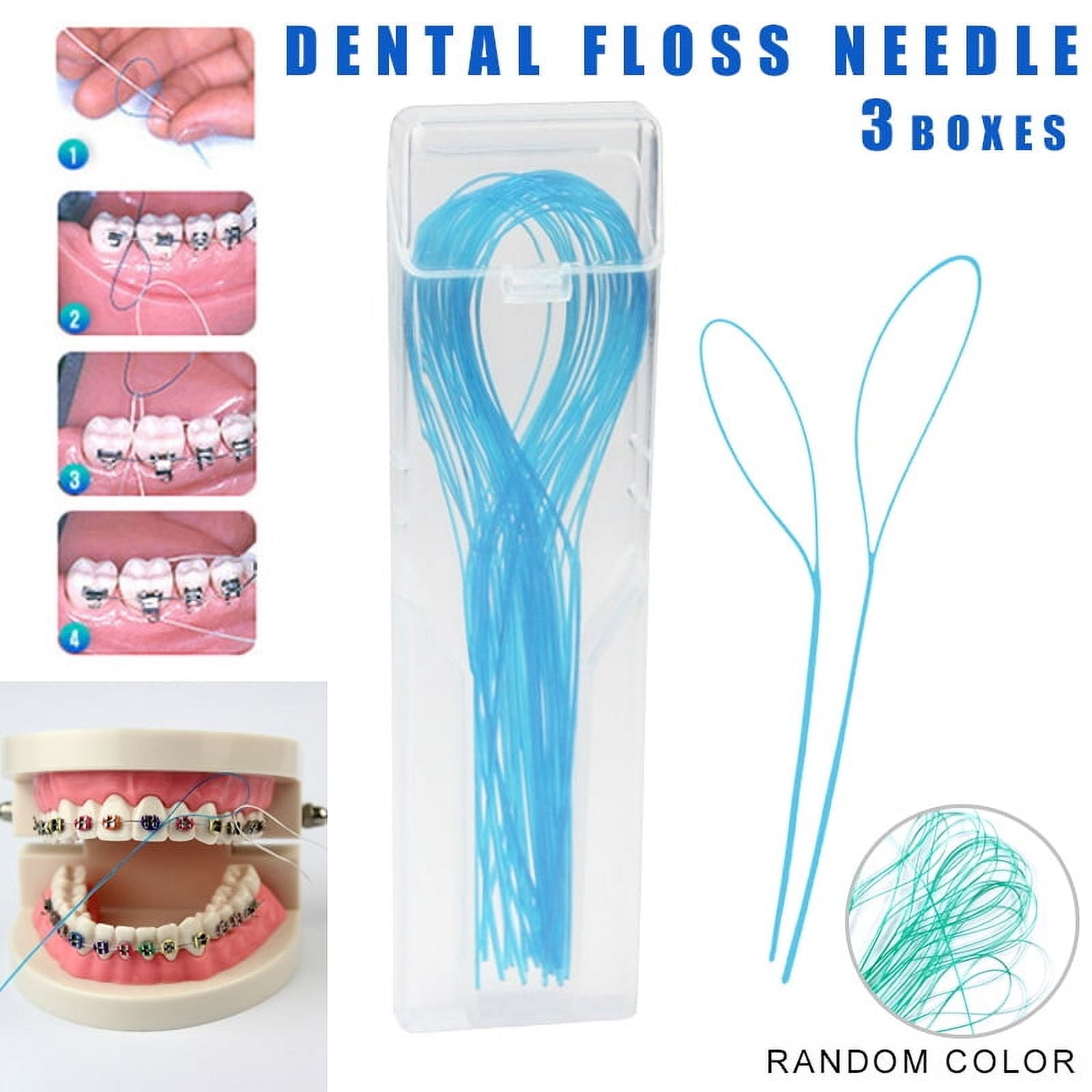 lzndeal 3 Packs Floss Threaders Tooth Floss Holders Between Orthodontic Braces Bridge