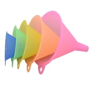lzndeal 5Pcs Colorful Plastic Funnel Variety Liquid Oil Kitchen Set Small Medium Large New