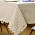thumbnail image 1 of lzndeal Flower Pattern Tablecloth Linen Cotton Table Cloth with Lace Dining Table Cover New, 1 of 5