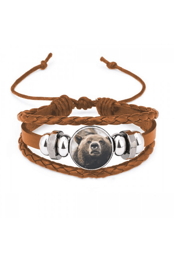 m Animal Bear Bracelet Wristband Leather Jewelry Ornament